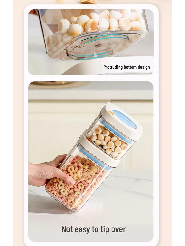 Press-Down Vacuum Seal Food Storage Jar for Coffee Beans & Grains