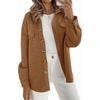 Womens Solid Color Diamond Pocket Casual Buttoned Collared Jacket