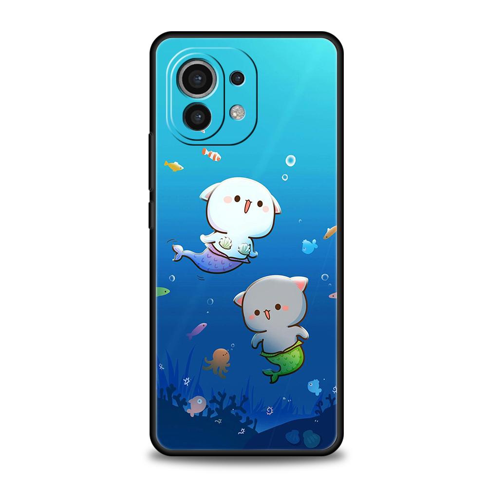 Peach And Goma Cat Phone Case for Xiaomi Poco C51 F3 X3 X4 GT NFC M3 M4 M5 Mi 13 12 11 Ultra 12T Pro Lite 5G Silicone Cover Bags