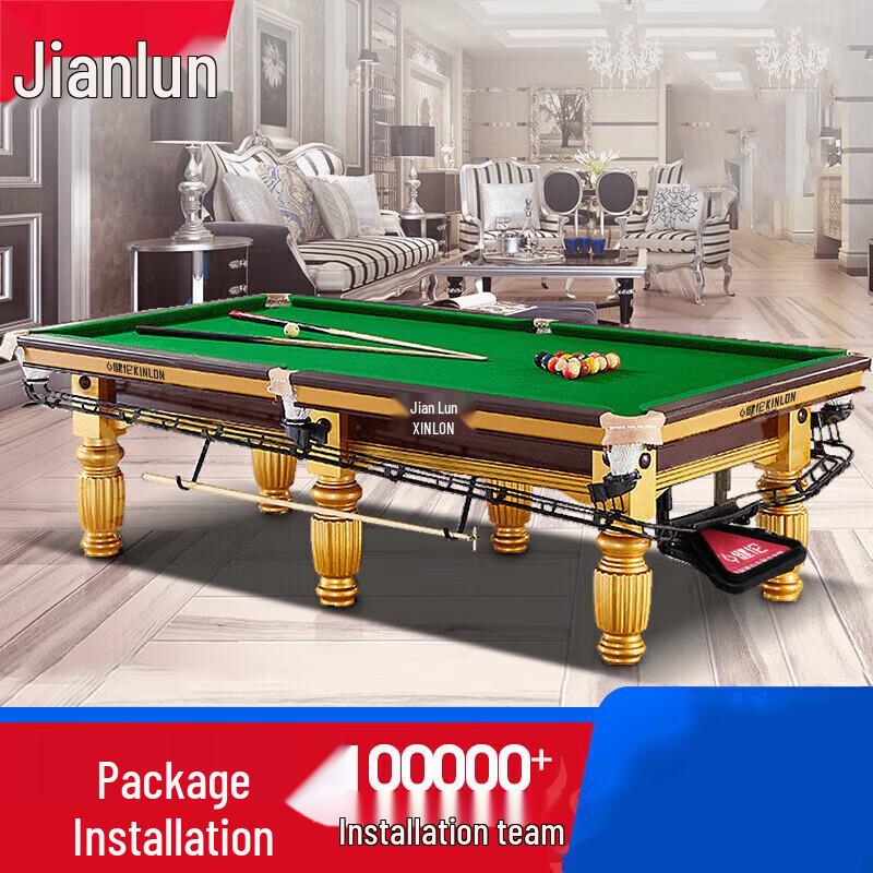 JEEANLEAN Standard 8-Ball Billiard Table with Ball Returner