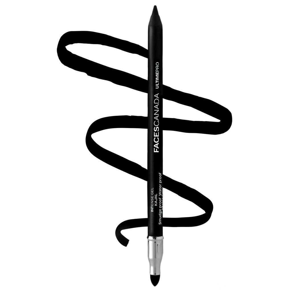 FACES CANADA Ultime Pro Intensiver Gel-Kajal mit Spitzer & Anspitzer - Schwarz, 1,2 g | 24h Langanhaltend | Wasserfest & Wischfest | Mit einem Zug geschmeidig