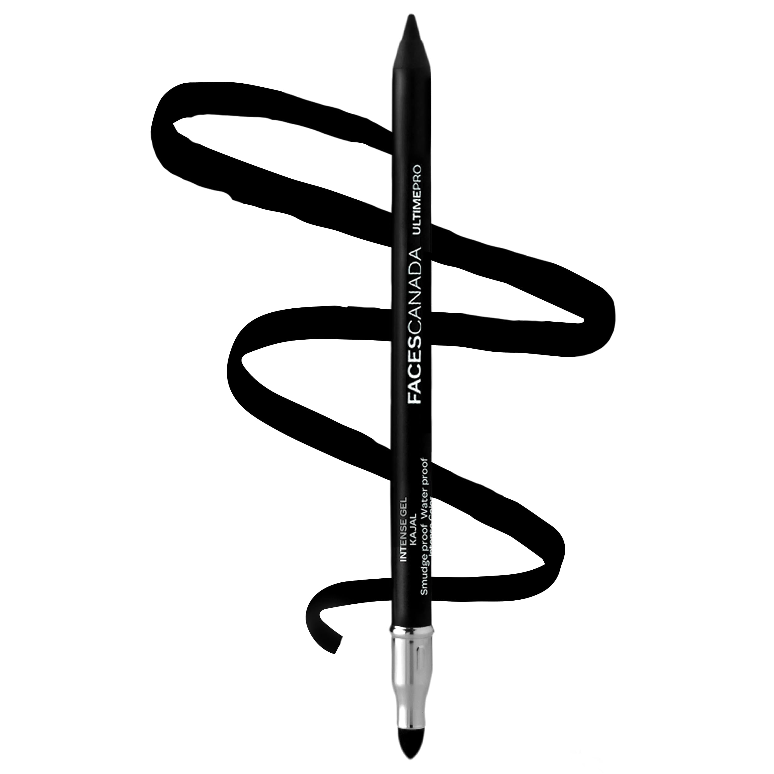

FACES CANADA Ultime Pro Intense Gel Kajal With Smudger & Sharpener - Black, 1.2 g | 24 Hr Long Stay | Waterproof & Smudgeproof | One Swipe Smooth