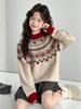 Girls' 2025 Autumn/Winter Stylish Thick Knit Sweater - Warm Fashionable Top for Big Kids