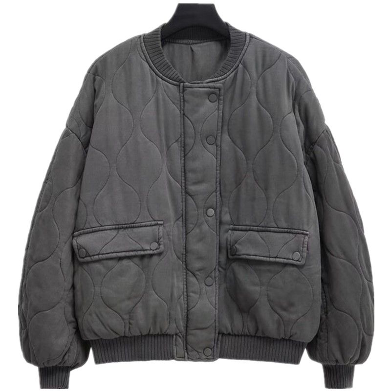

Fashion Style 2023 Autumn New Women s Cotton-Padded Clothes Loose Pilot Jacket Outwear 4088243 802 Gray L