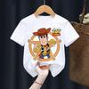 Camiseta Infantil Verão Toy Story Woody Buzz Lightyear Roupas Kawaii Manga Curta Desenho Animado Anime Crianças Meninos Meninas Camiseta Casual Top