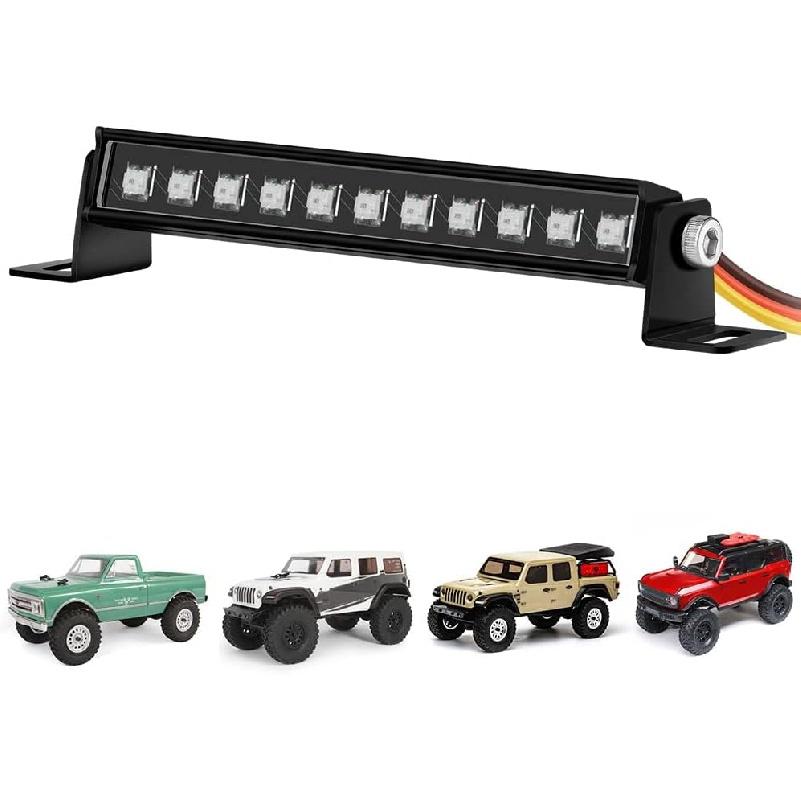 for AXIAL SCX24 RC Light Bar 8 Light Modes 44mm Roof Lamp for AXIAL SCX24 Bronco C10 JLU Gladiator Deadbolt RC Upgrade Parts