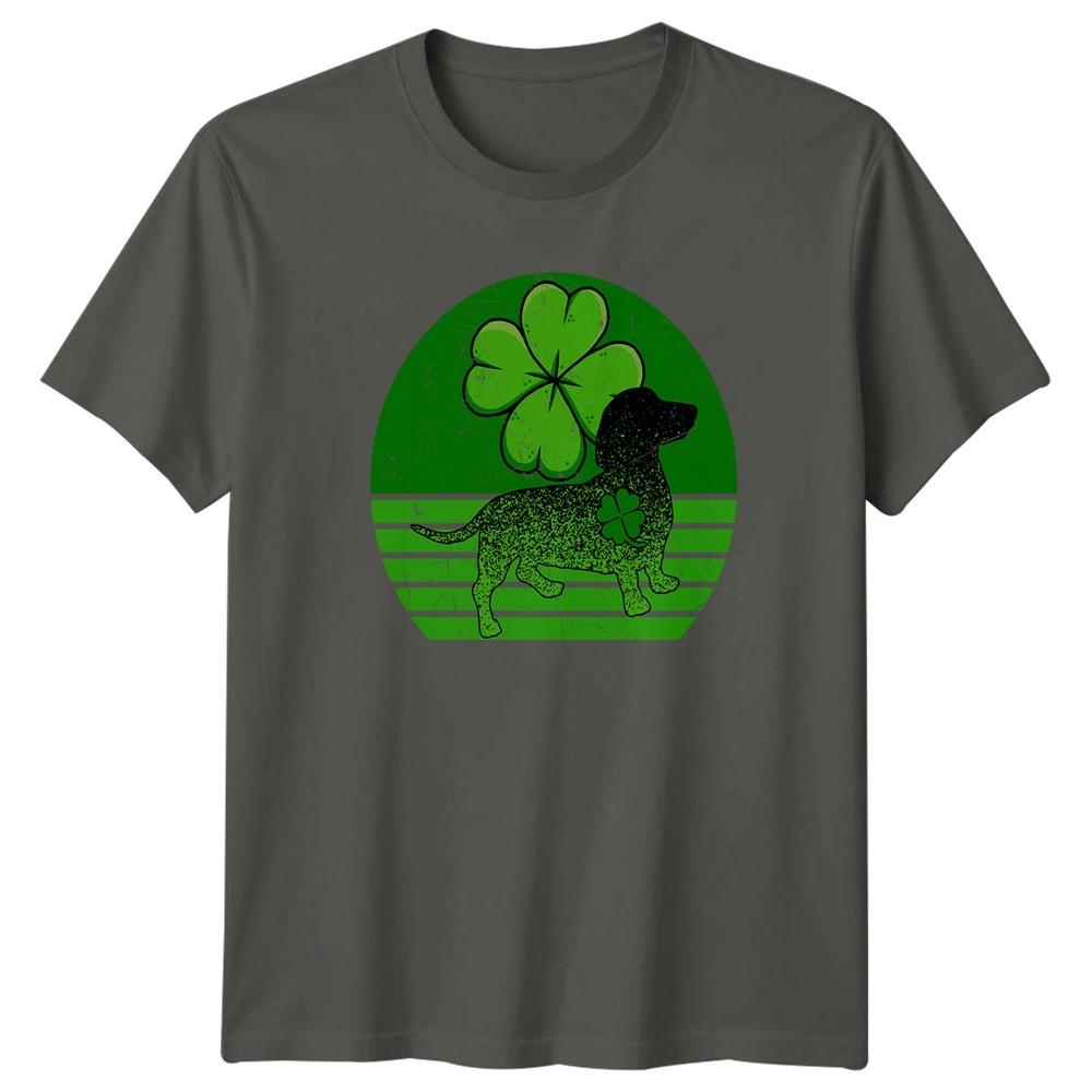 Lucky Wiener Dog Dachshund Clover TShirt Dachshund Owners St Patricks Day S