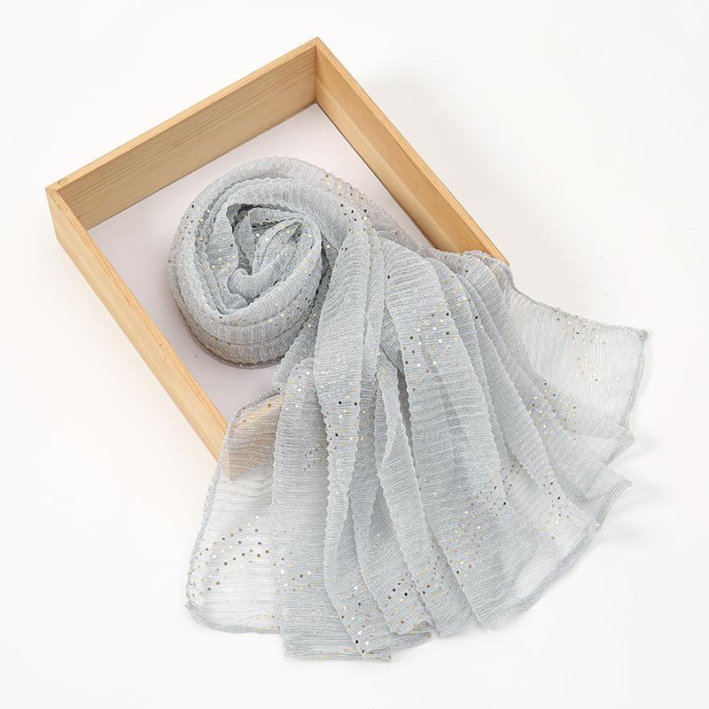 Glitter Women Hijabs With Rhinestone Islamic Sequins Long Shawl Head Scarf Female Full Cover Wrap Hijab Plain Muslim Headscarf