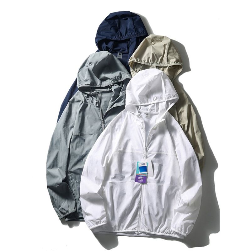 UPF50 Ultra-Thin Breathable Ice Silk Sun Protection Clothing 2024 New Arrival Men's Summer Fishing Outwear Export Lightweight Wind Shield
