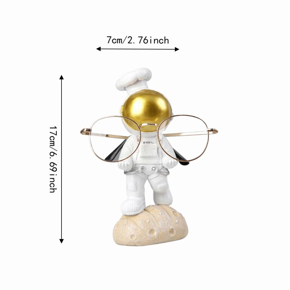 White Astronaut Glasses Holder 17*7cm Resin Eyewear Stand Desk Glasses Organizer For Home Office