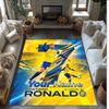Cristiano Ronaldo Bedruckter Kristall-Samt-Teppich Rutschfester Kristall-Samt-Teppich für Sofa Schlafzimmer Innenbereich Heimdekoration