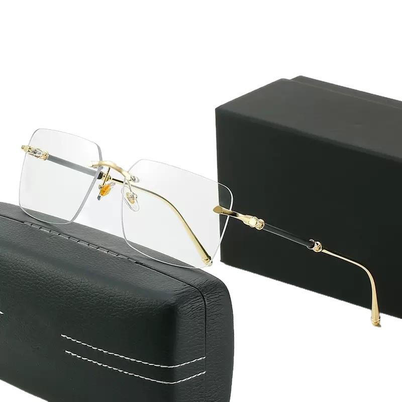 Frameless Diamond-Cut Men's Retro Anti-Blue Light Reading Glasses for Middle-Aged & Elderly.