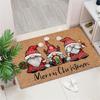 Santa Claus Crystal Velvet Carpet Christmas Home Decoration Kitchen Bedroom Floor Mat Indoor Outdoor Entrance Door Mat