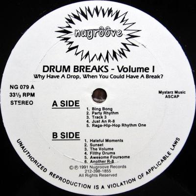 12inch Record DRUM BREAKS - Volume I NG079 Nu Groove Recor 1991 US Dance & Electronica Used