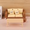 1/12 Dollhouse Mini Çay Masası Sandalye Kanepe Modeli Dollhouse Oturma Odası Dekorasyonu Bebek Evi Mobilya Aksesuarları