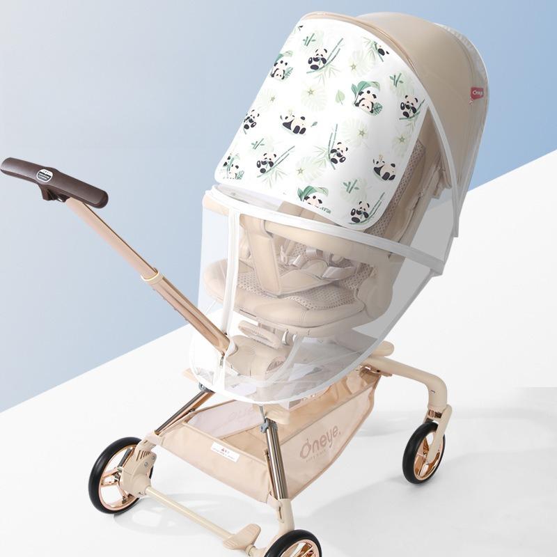 Stroller Mosquito Net Baby Pocket Car Mosquito Net Full Cover Universal Zipper Rattan Car Net Shade Sun Protection Folding