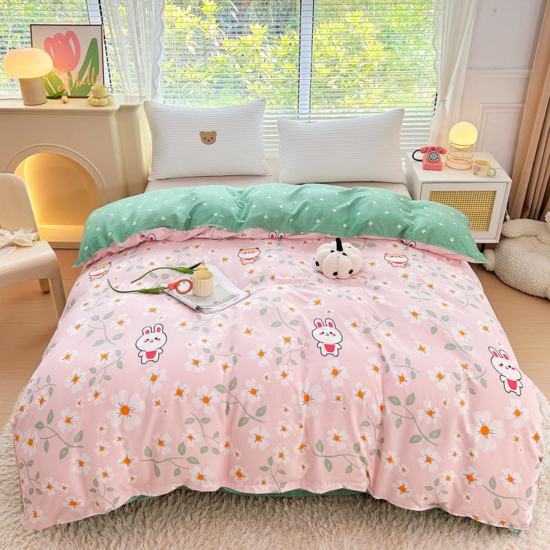 1Pc Sweet Red Flowers Duvet Cover Botanical Floral Pattern Comforter Cover Skin-friendly Comfortable Bedding Bedroom Decor