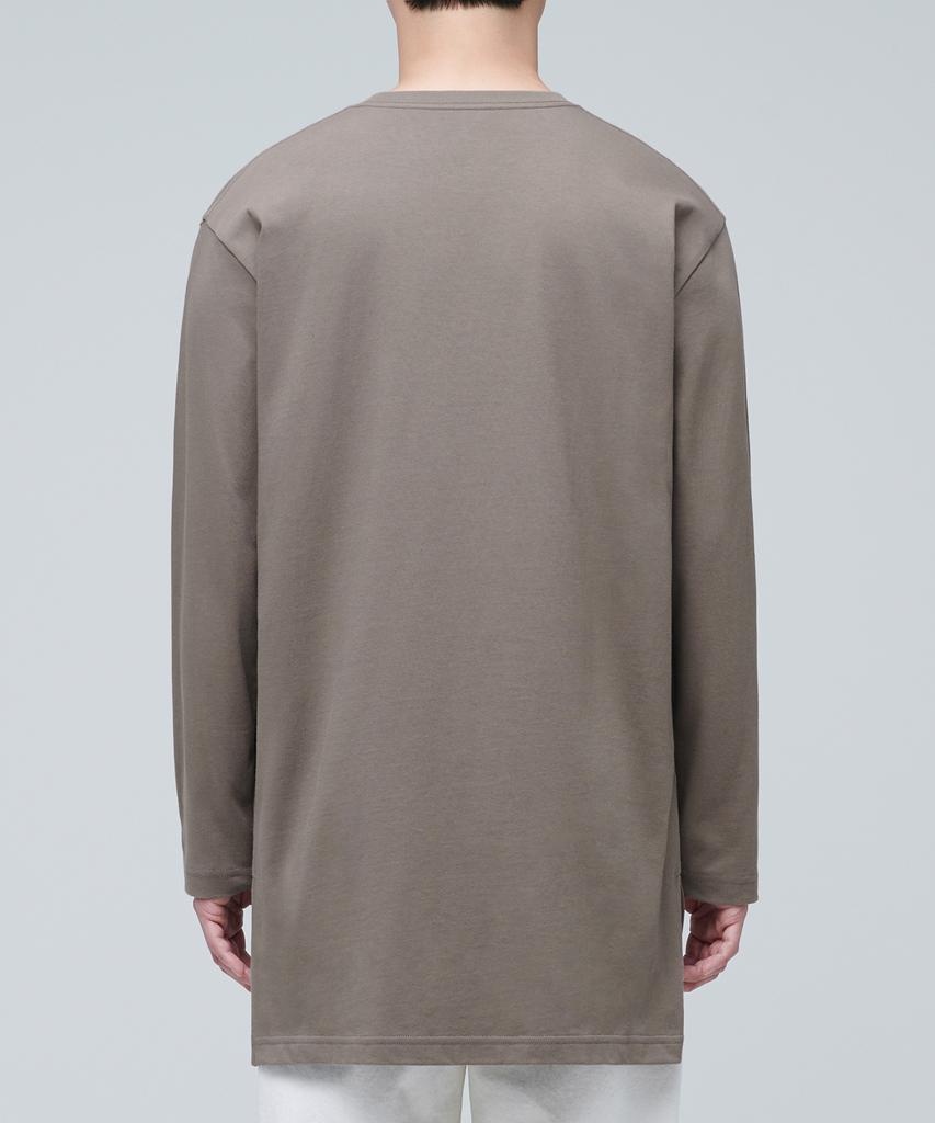 MUSINSA STANDARD Layered Crew Neck Long Sleeve T-Shirt_Long Length [Cocoa]