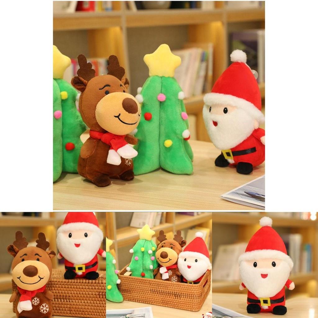 Cuddly Xmas Gift For All Ages Santa Claus Deer Plush Toy Soft Stuffed Dolls