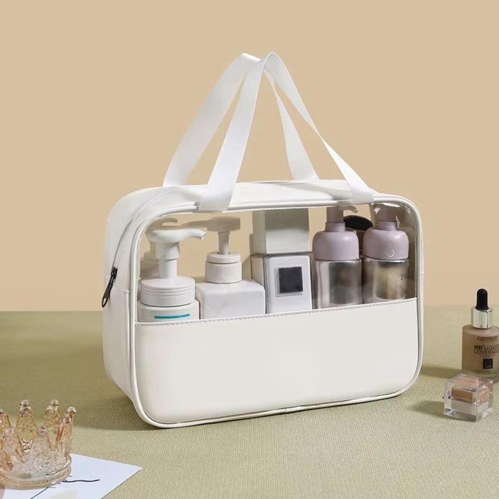 with Handle Portable Toiletry Pouch Transparent Skincare Products Organizer  Swimming