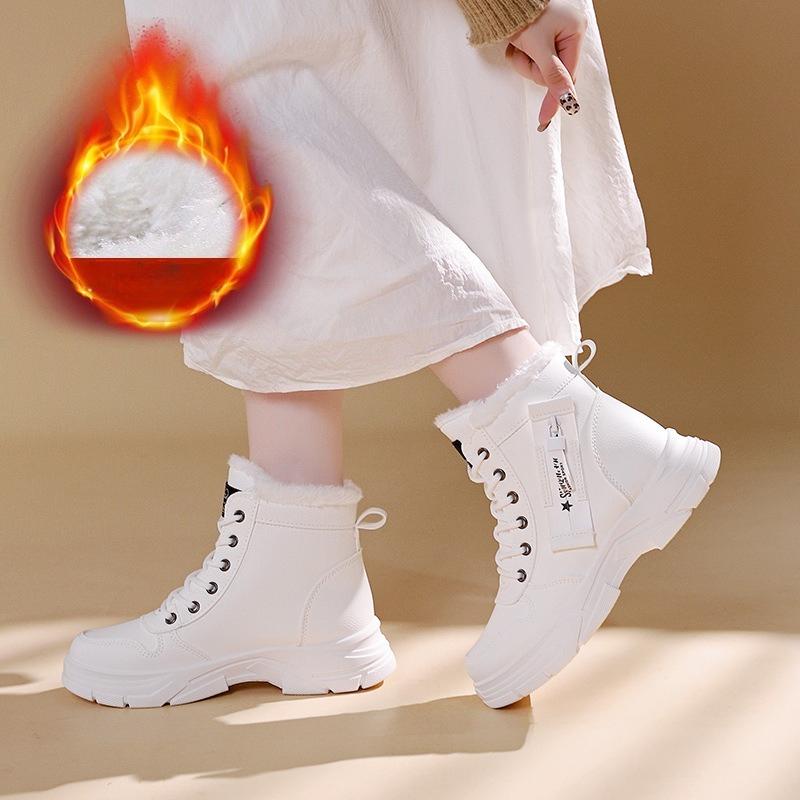 Winter Thick Women's Snow Boots with High Top and Velvet Thick Bottom Women's Shoes Warm and Anti Slip Women's Cotton Shoes