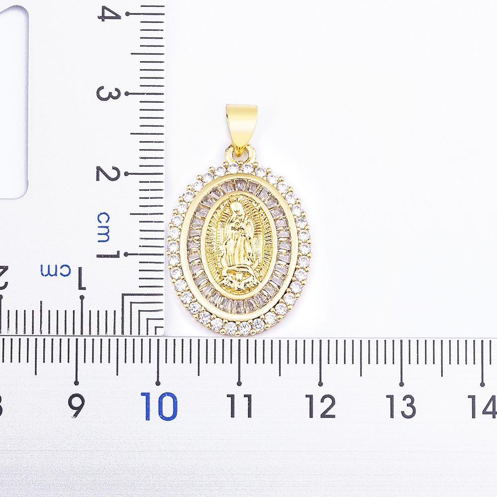 Sosire Zirconiu Complet de Lux Placat cu Aur Lanț Lung Colier cu Pandantiv Fecioara Maria Pentru Femei Bărbați Farmec Bijuterii Catolice