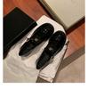 Cowhide Version~ French Retro Mary Jane Small Leather Shoes Women's Camellia with Gold Coins Loafers Genuine Leather Single Shoes