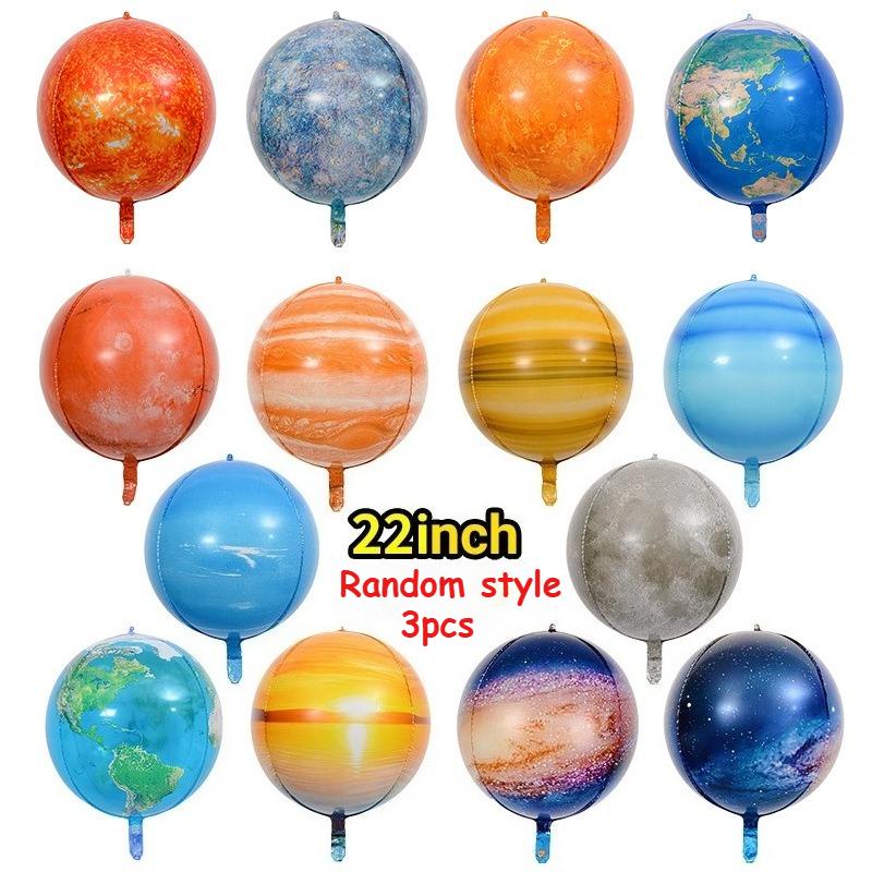 

3pcs Transparent 22 Inch 4D Sphere Globe Balloons - Planet Balloons For Travel Party Decorations | For Planet Day Party 22inch