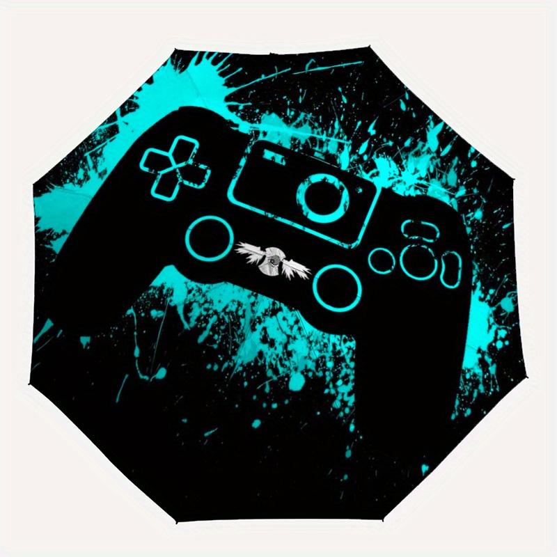 Game Controller Splash Art Decal for Cars, Laptops, or Umbrella, Portable 3-Fold Umbrella for Men & Women,Christmas Gift ES275