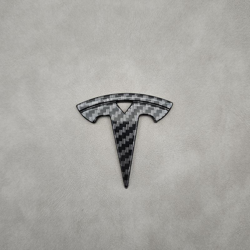 

for Chrome Black Logo Car Steering Wheel Cover Sticker Badge Emblem For Tesla Model 3 Y X S Decals Replacement Accessories