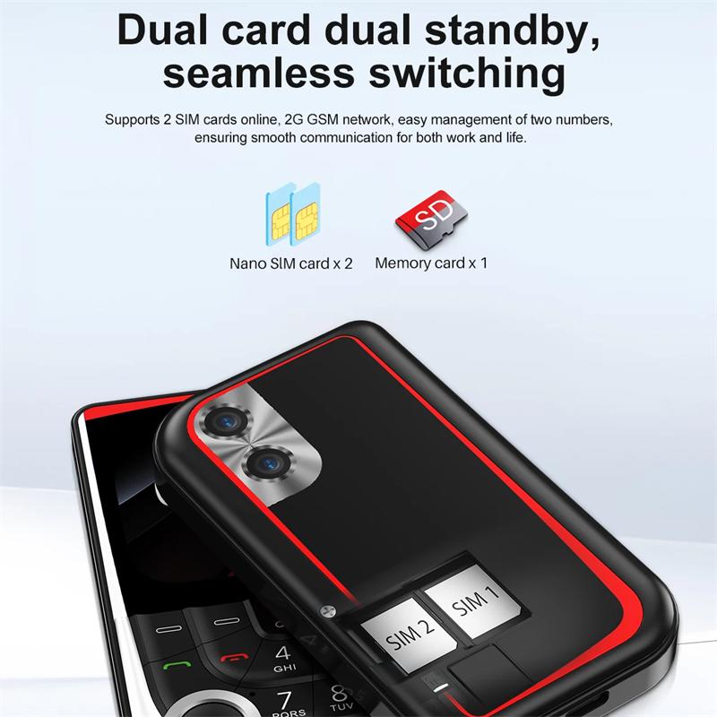 V10 Dual SIM Standby Mobile Phone 2.01 Inch Screen Magic Voice Speed Dial Flashlight FM Radio MP4 Cheap Back-up Cellphones