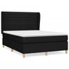 3128599 vidaXL Lit à sommier tapissier avec matelas Noir 140x190 cm Tissu