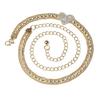 Rhinestone waist chain - women's european and american trendy versatile rhinestone inlaid metal chain decorative slim belt