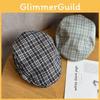 Retro Grid Pattern Short Brim Cap With Sunshade And Breathability For Spring And Autumn