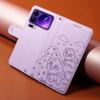 For Xiaomi 17 Pro Max Case RFID Blocking Imprinted Dog Pattern PU Leather Phone Cover with Wrist Strap