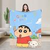 Shinchans Sleep Cartoon Blanket Cover Coral Fleece Plush  Super Soft Throw Blankets For Outdoor Travel Bedroom Quilt