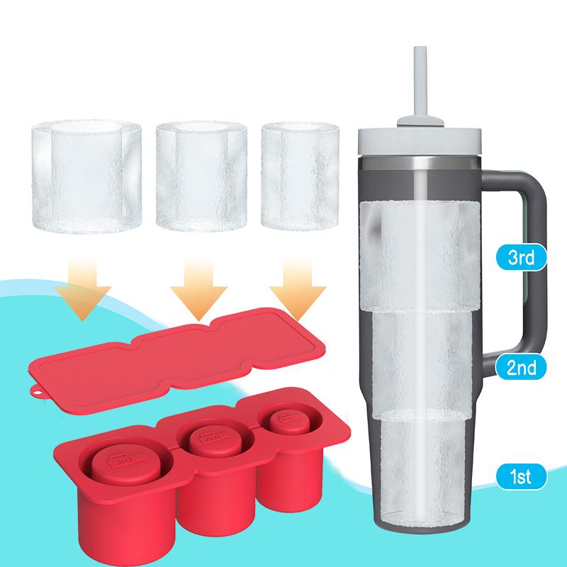 40oz Stainless Steel Car Mug Handle Straw Double Wall Thermal Iced Travel Cup Vacuum Insulated Coffee Cup With Ice Mold