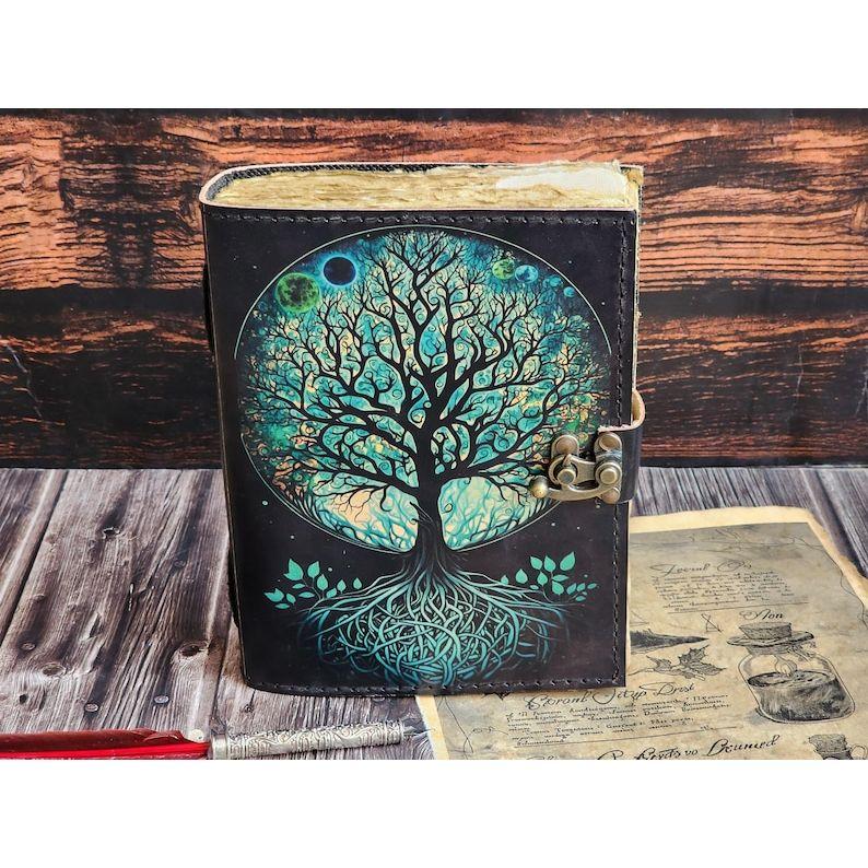 

Журнал из кожи Древо жизни - Блокноты из натуральной кожи для женщин - Красивый журнал Для зарисовок Книга для путешествий Пустая книга для заклинаний 7 x 5 in