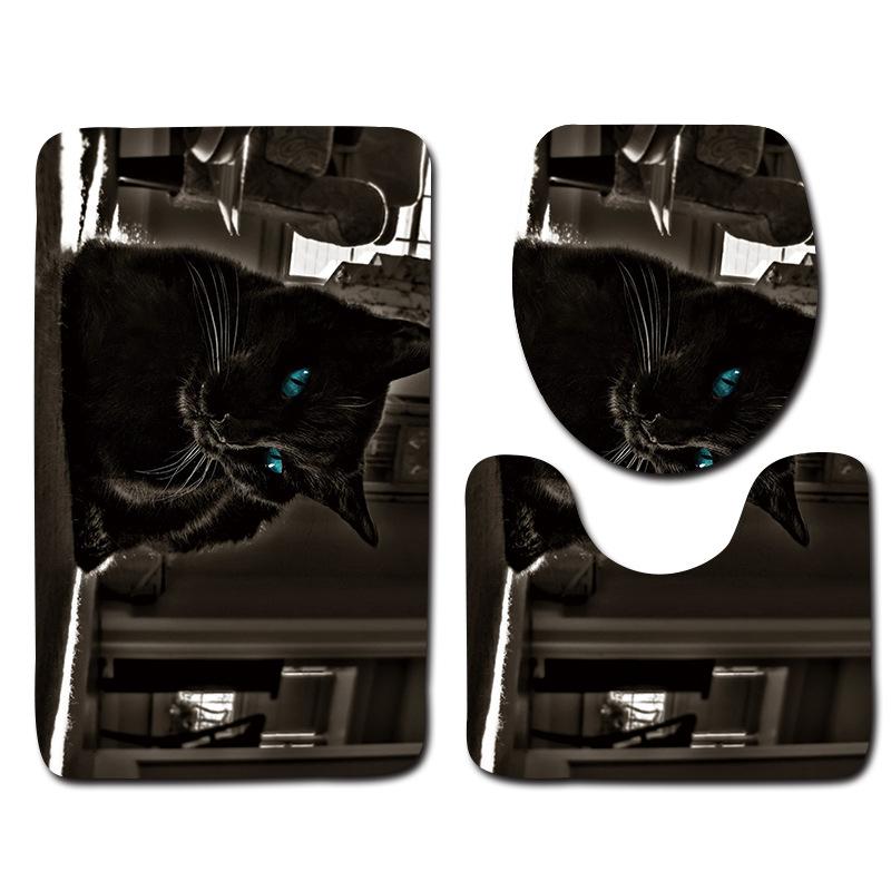 Toilet Three-Piece Floor Mat, Bathroom Three-Piece Carpet Doormat