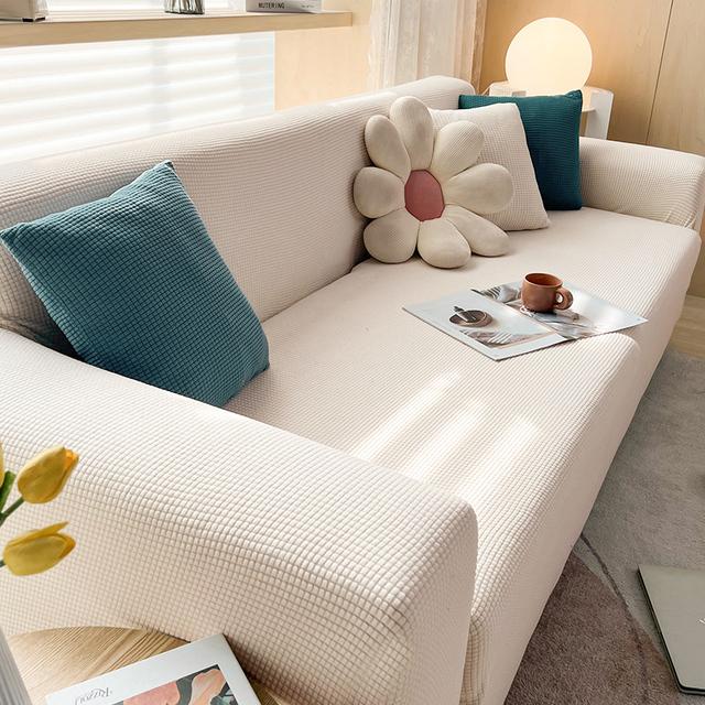 Levivel Stretch Jacquard Sofa Cover Elastic Plain Color Sofa Covers For Living Room Slipcover Couch Cover Furniture Protector