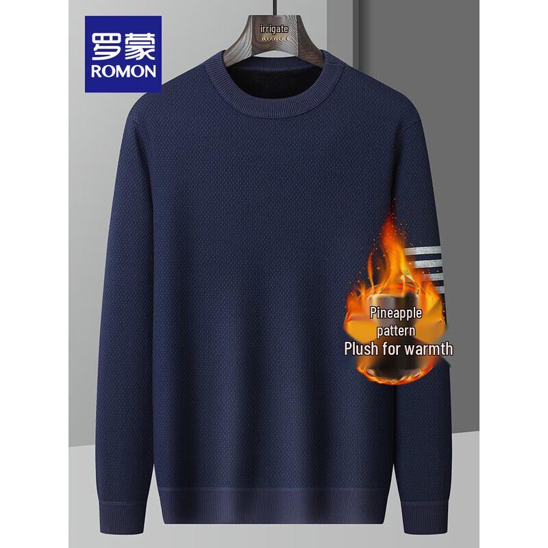 

ROMON Men s Thermal Textured Round Neck Sweatshirt 3XL