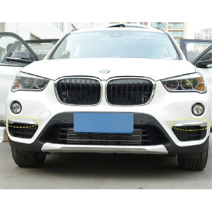 Silver Abs Front Fog Light Lamp Strip Cover For Bmw X1 F48 2016- Accessories