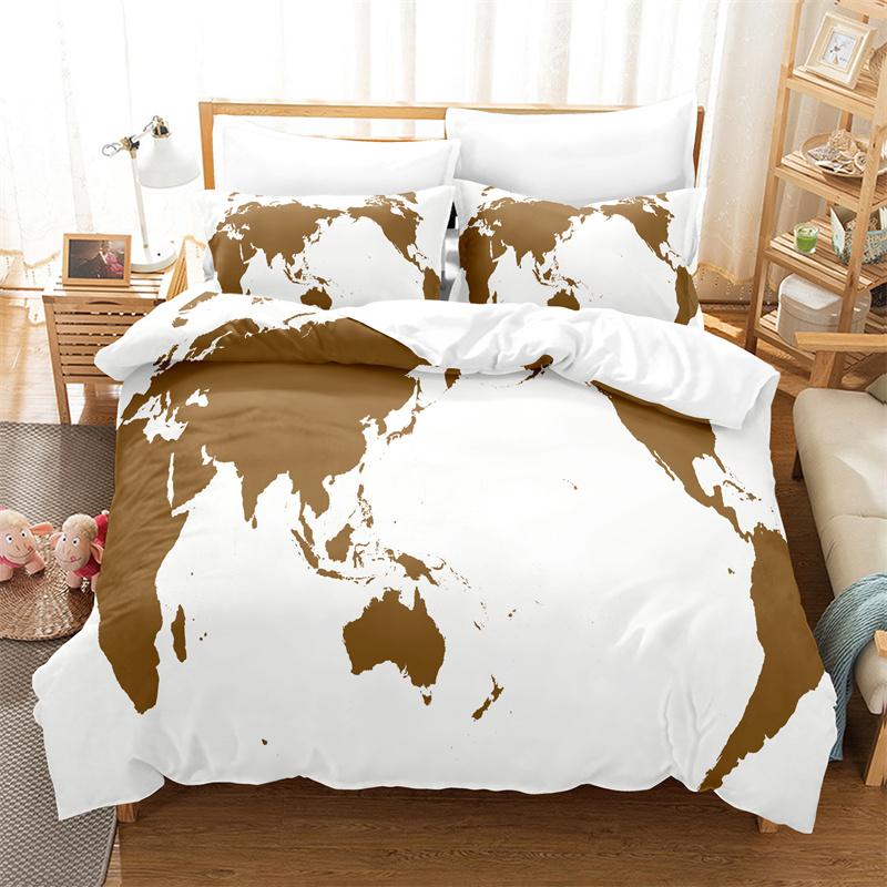 Bedding Set Colour Map Duvet Cover Set 3d Queen Bedding Bed Linen Fashion Duvet Cover Bedroom Hotel Comforter Bedding Sets