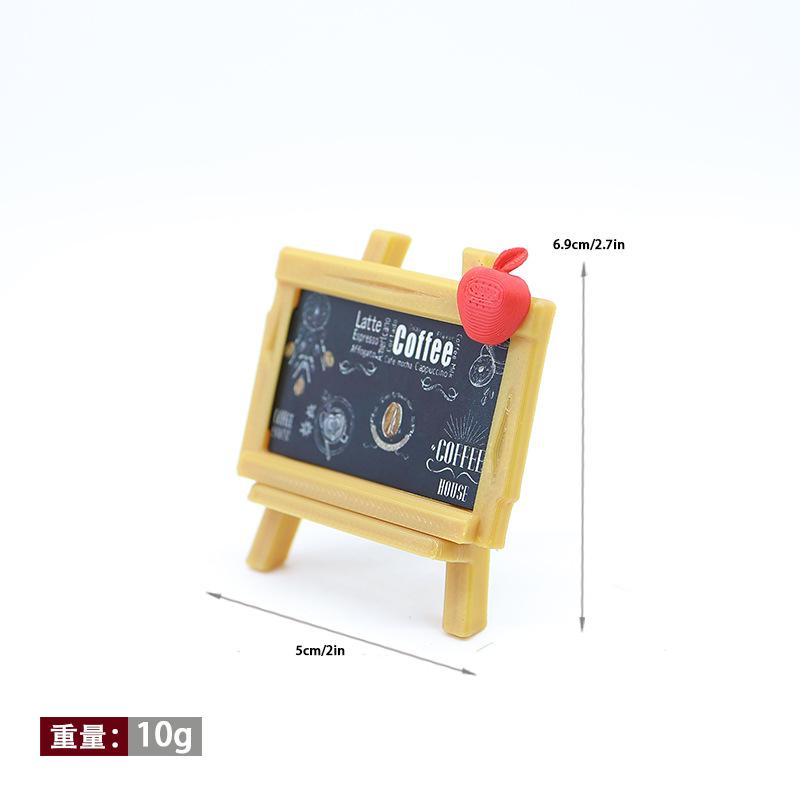 1 Set Dollhouse Miniature Coffee House Signboard & Painting Board Palette Model - Cute Doll Kitchen Home Decor Accessories