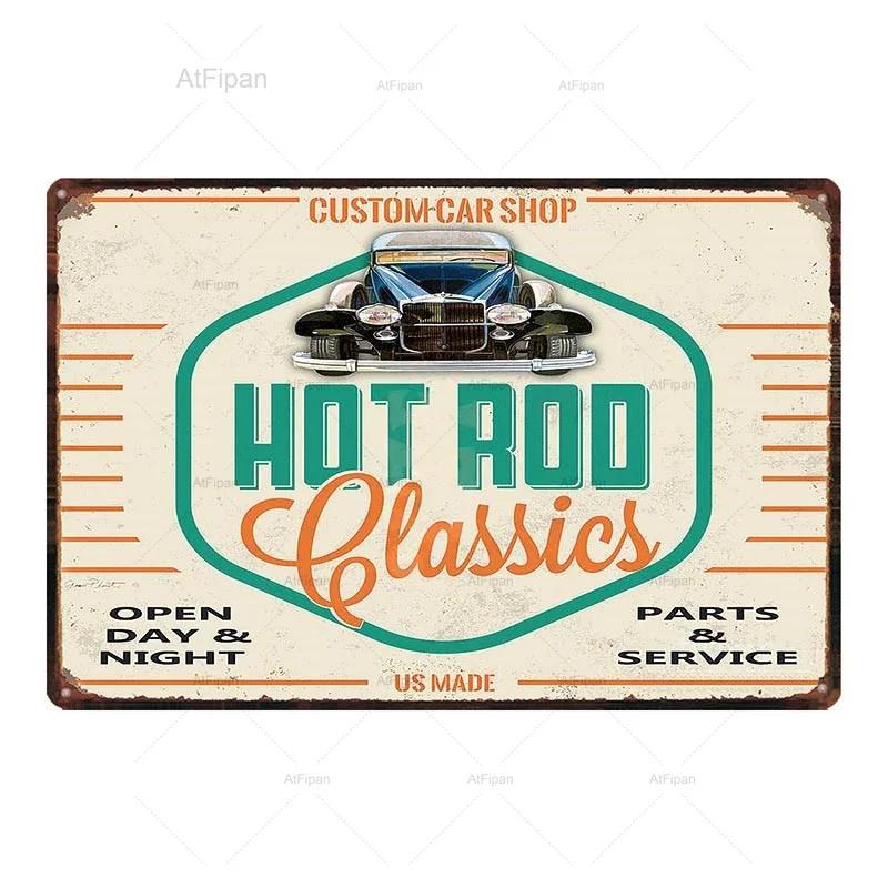 Vintage Motorcycle Garage Metal Plate  Classic Tire Poster  Shabby Chic Wall Art Decor  xCM Metal Painting for Home  Retro Cuadr