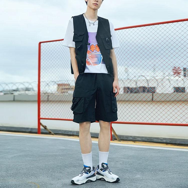 Li Ning Sports Fashion Series Loose Multi-Pocket Shorts Men Shorts Black AKSR179-2