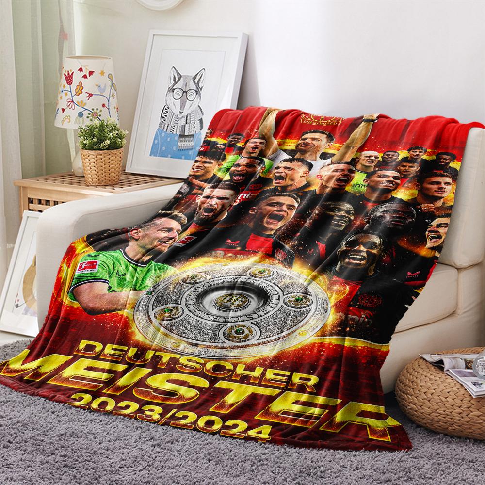 1pz Coperta in Flanella con Stampa Bayer 04 Leverkusen, Alta qualità Confortevole per Tutte le Stagioni, Decorazione per la Casa, Calore e Comfort, Perfetta per Regali di Natale11