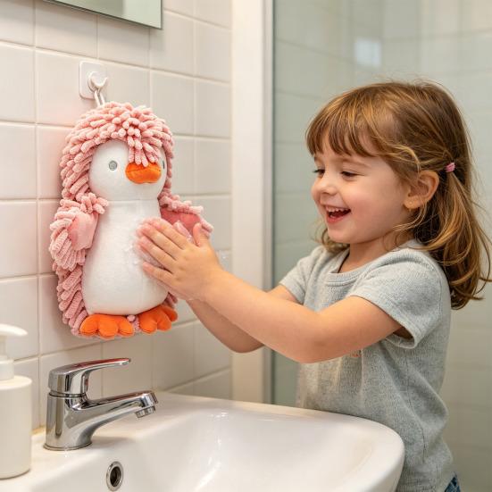 Microfiber Hand Towel Soft Instant Water Absorption Towel with Lanyard Hanging Towel for Hands Countertop Mirrors Cars Furniture