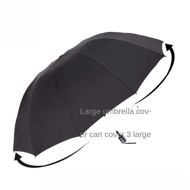 

Большой негабаритный зонт от дождя, унисекс, зонт для трех человек, деловой зонт, три складных зонта темно-синий