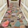 Autumn Style Long Lobby Carpet Fresh Green Grass Pattern Stairway Hallway Home Corridor Carpet Aisle Party Wedding Red Area Rugs